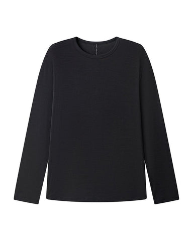 Silk Modal Long Sleeve Tee - Charcoal