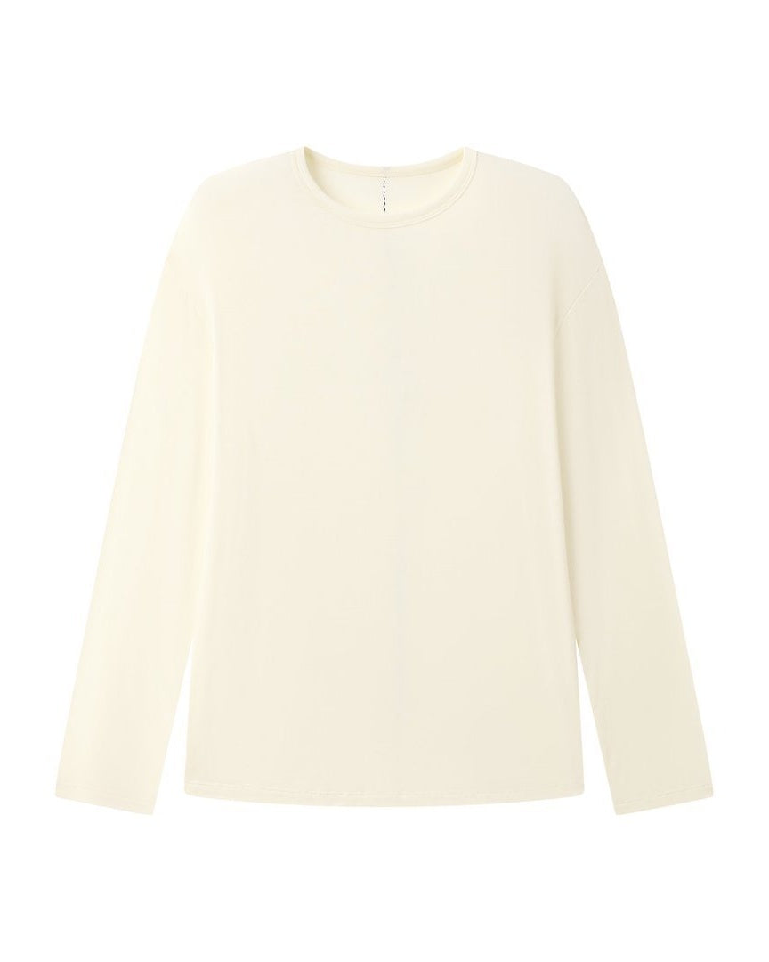 Silk Modal Long Sleeve Tee - Ivory