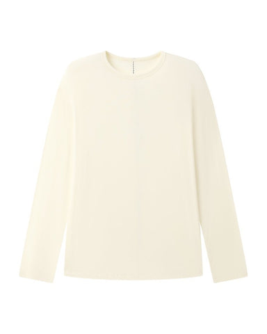 Silk Modal Long Sleeve Tee - Ivory