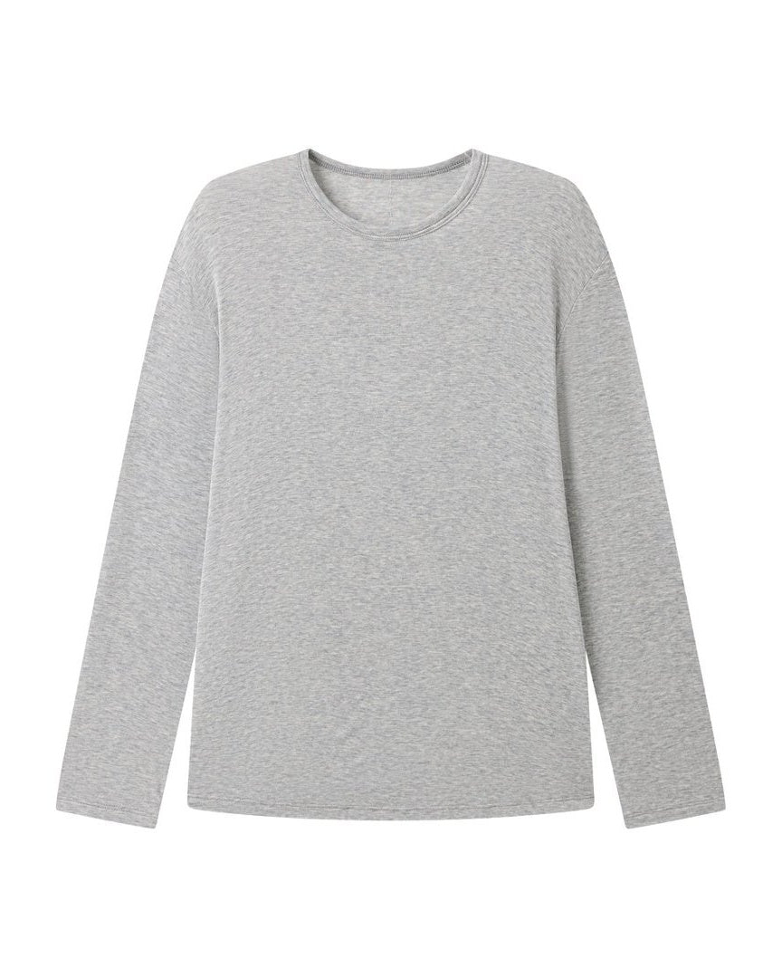 Silk Modal Long Sleeve Tee - Heather Grey