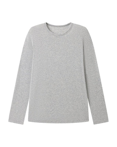 Silk Modal Long Sleeve Tee - Heather Grey