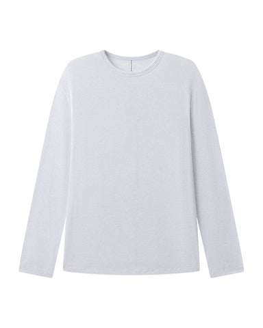 Silk Modal Long Sleeve Tee - Light Blue