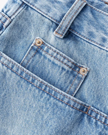Turkish Washed A Line Denim Shorts in light blue, Ferlicious Singapore