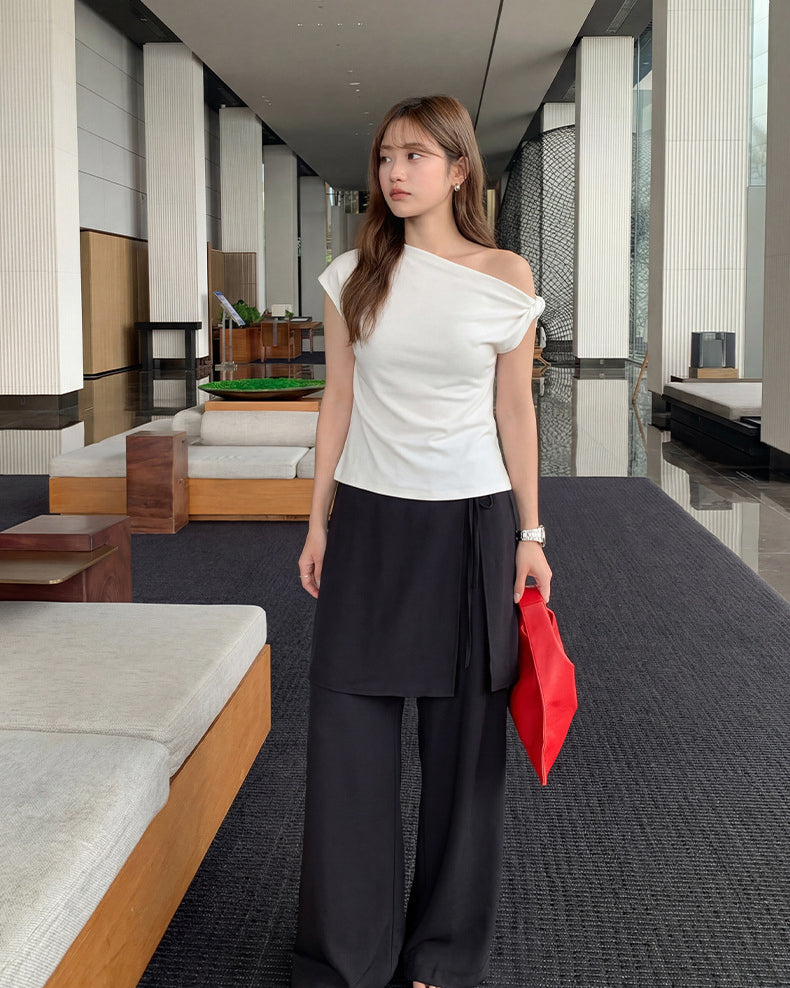Twist Shoulder Asymmetric Top