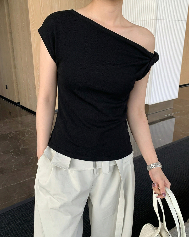 Twist Shoulder Asymmetric Top