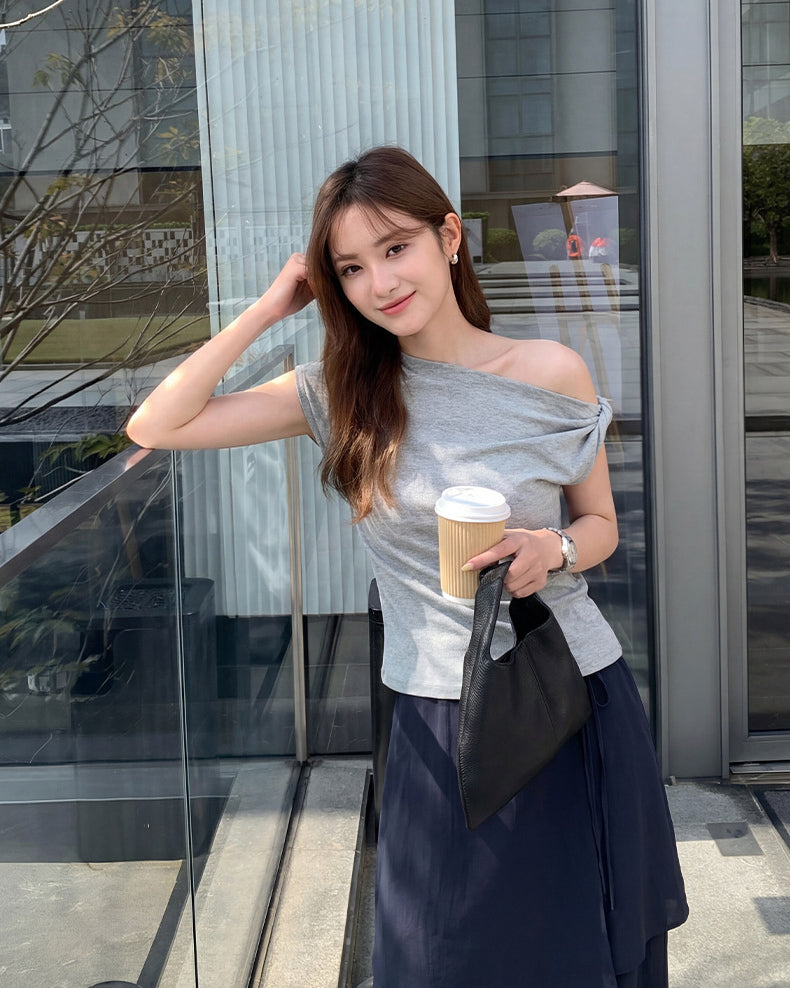 Twist Shoulder Asymmetric Top