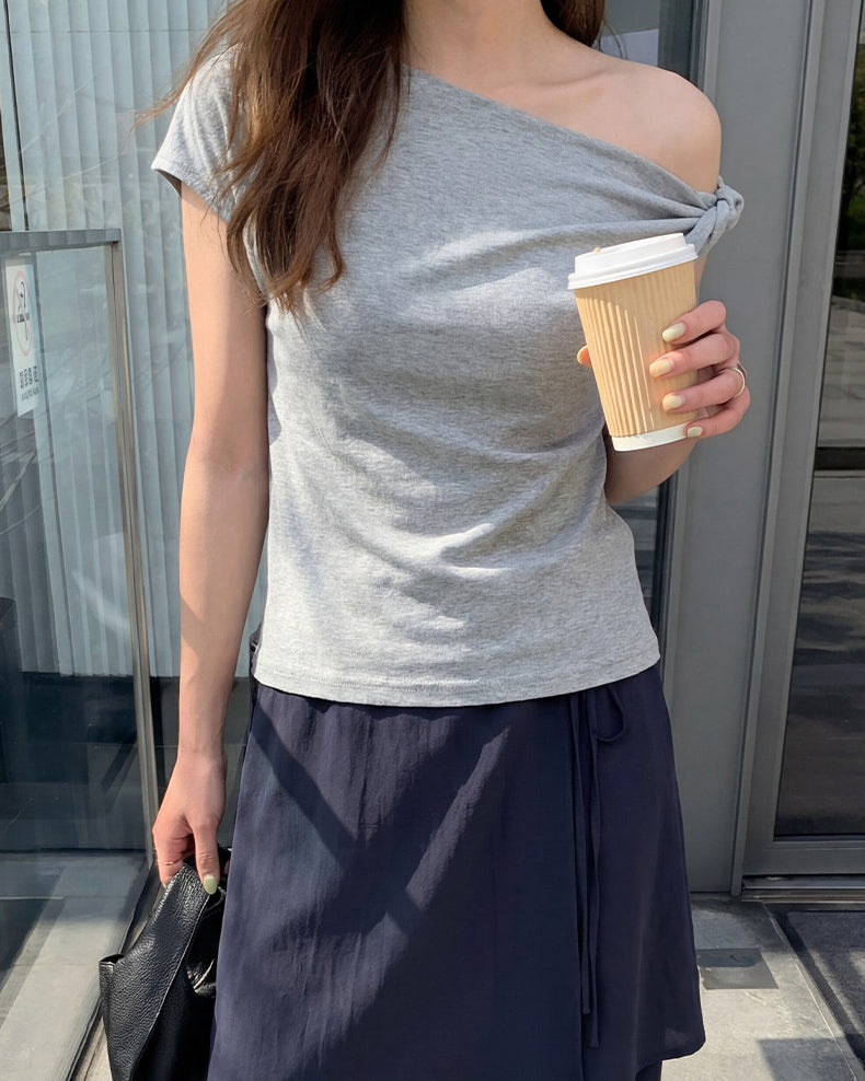 Twist Shoulder Asymmetric Top