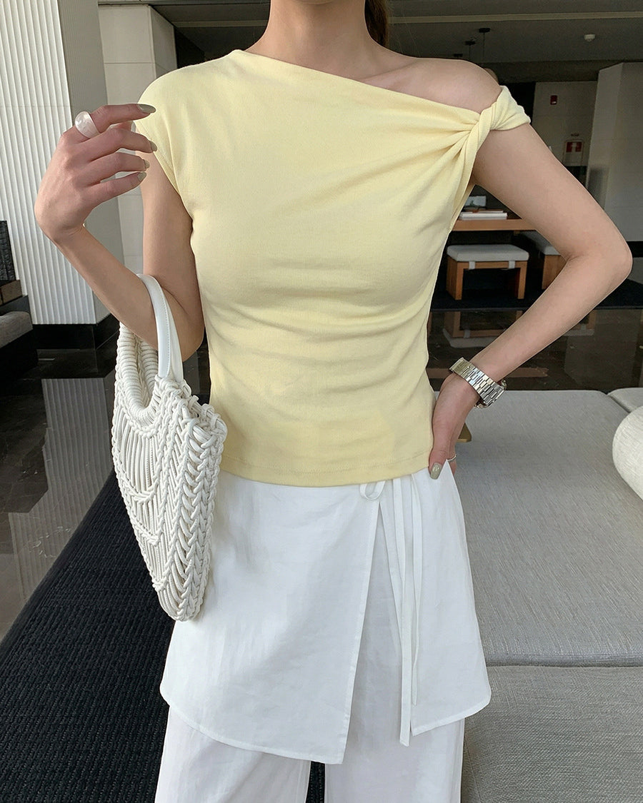 Twist Shoulder Asymmetric Top