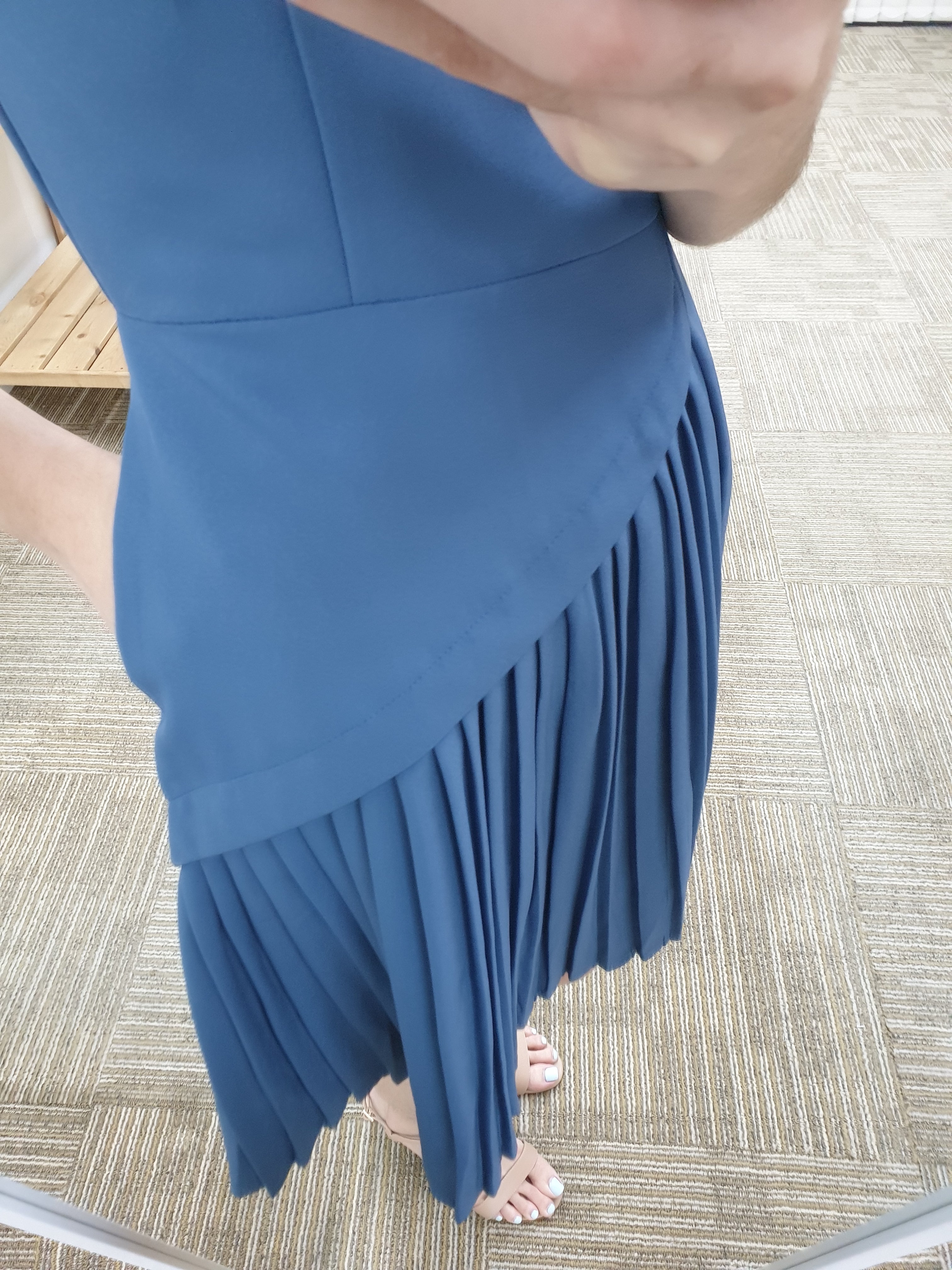 Pleated Slant Hem Dress FERLICIOUS Pleated Slant Hem Dress FERLICIOUS
