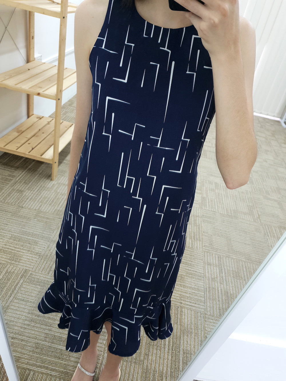 Stroke Print Midi Dress - Ferlicious