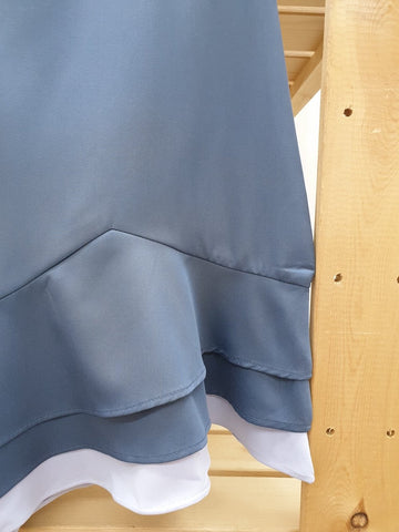 Layered Hem V Neck Dress