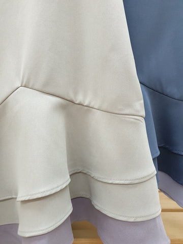 Layered Hem V Neck Dress