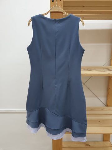 Layered Hem V Neck Dress