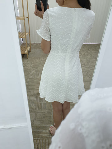 Eyelet Short Sleeve Dress (Non-returnable) - Ferlicious