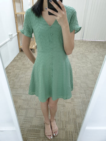Eyelet Short Sleeve Dress (Non-returnable) - Ferlicious