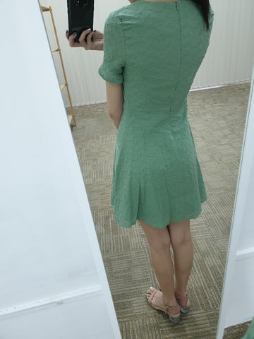 Eyelet Short Sleeve Dress (Non-returnable) - Ferlicious