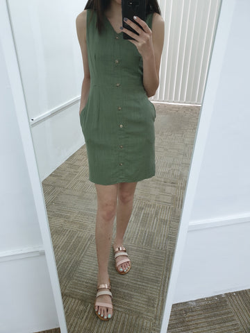 V Neck Linen Button Down - Ferlicious