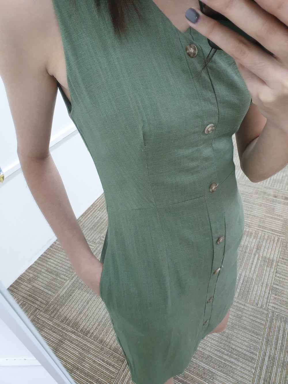 V Neck Linen Button Down - Ferlicious