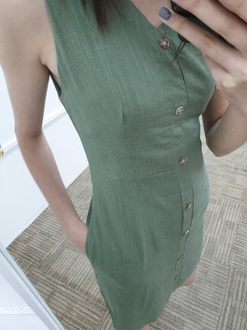V Neck Linen Button Down - Ferlicious