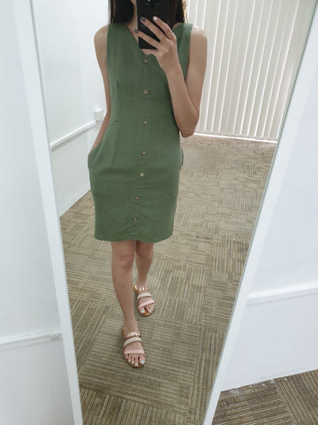 V Neck Linen Button Down - Ferlicious