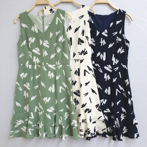 Printed Dropwaist Dress - Ferlicious