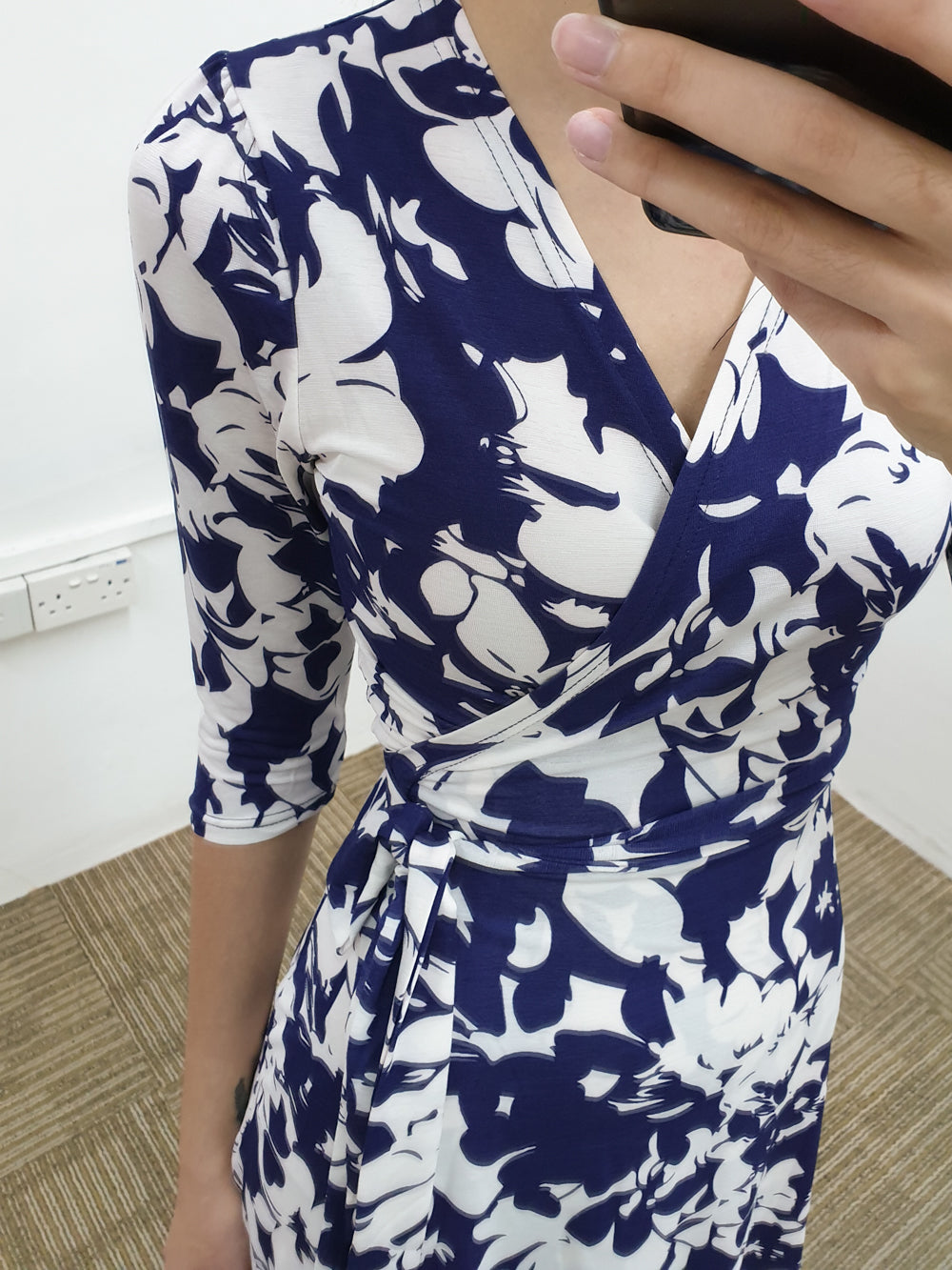 Porcelain Wrap Dress - Ferlicious