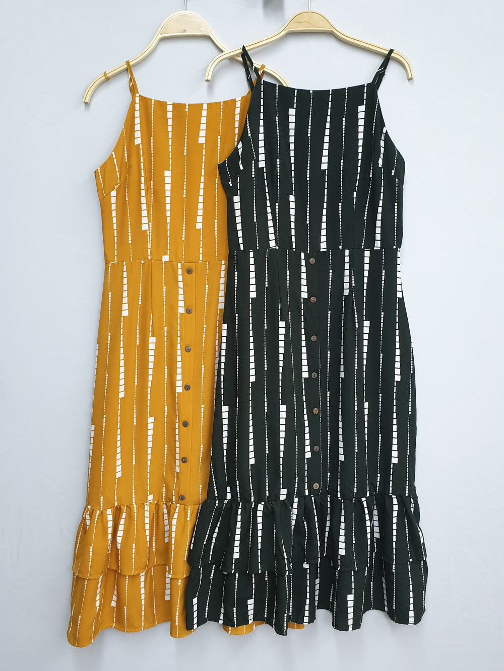 Button Down Ruffled Dress - Ferlicious