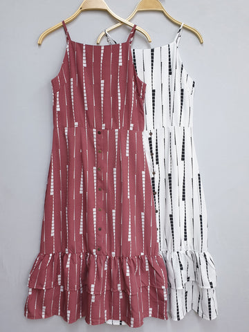 Button Down Ruffled Dress - Ferlicious