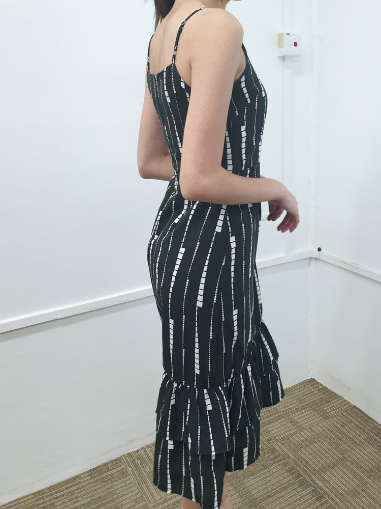 Button Down Ruffled Dress - Ferlicious