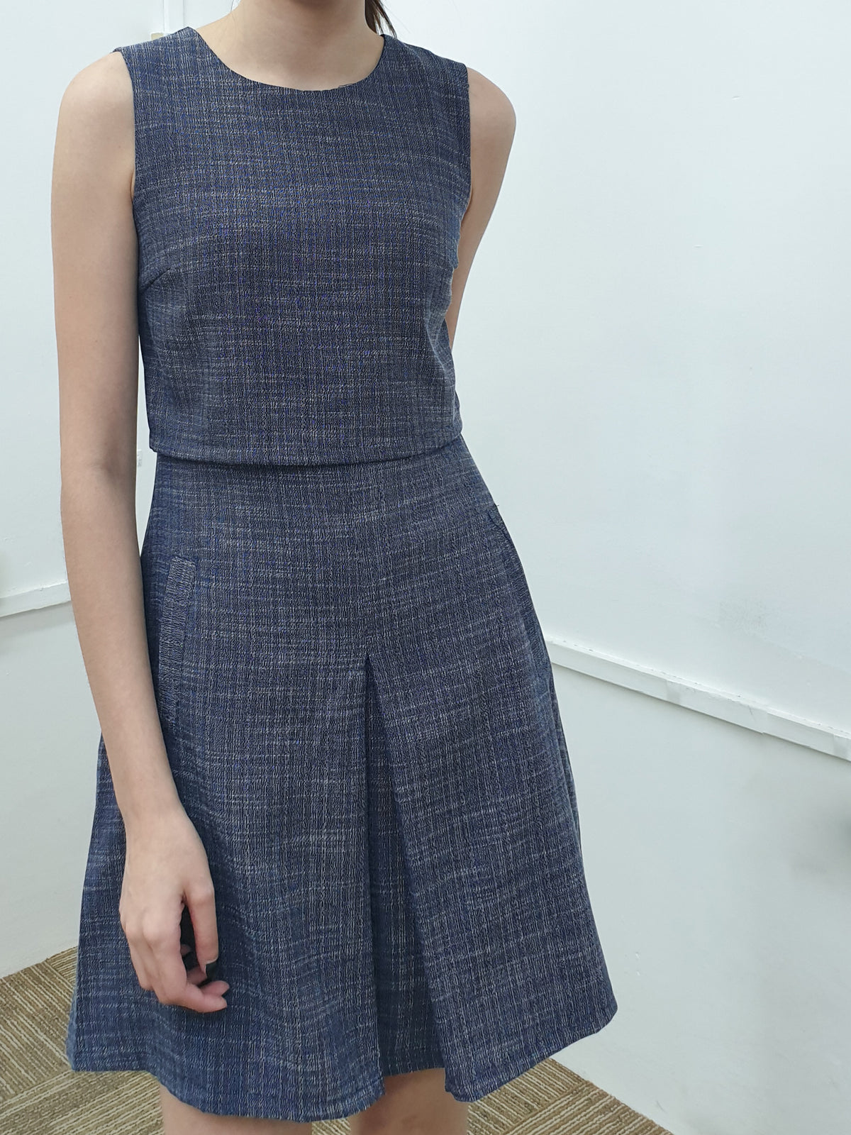 Tweed Fit Flare Dress - Ferlicious