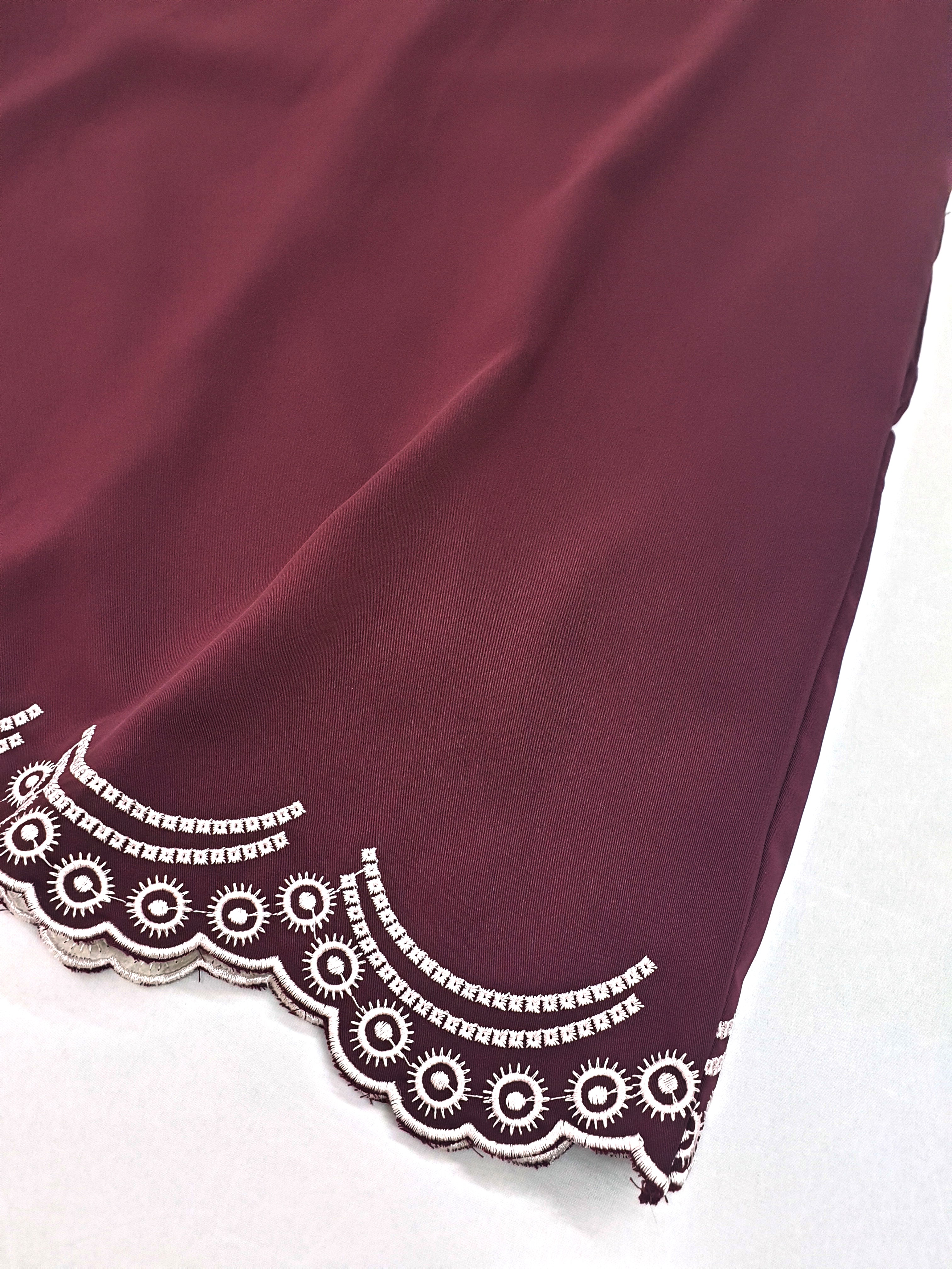 Silver Scallop Embroidery Dress - Ferlicious