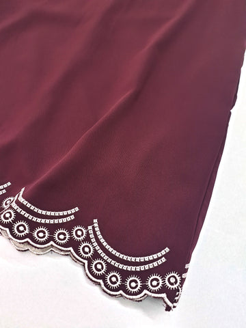 Silver Scallop Embroidery Dress - Ferlicious