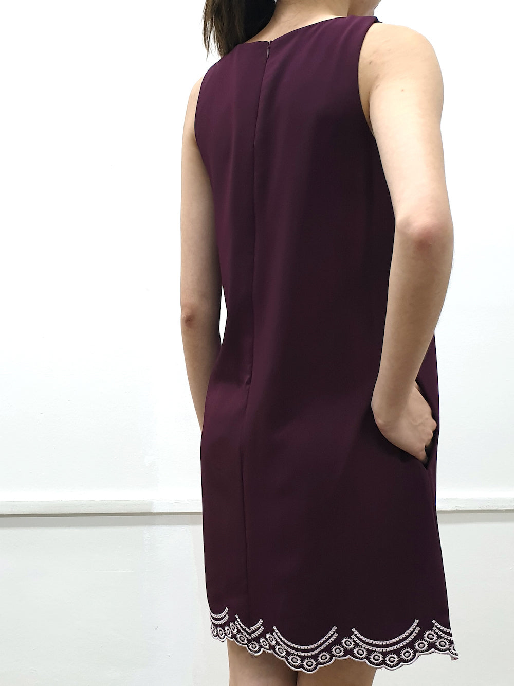 Silver Scallop Embroidery Dress - Ferlicious