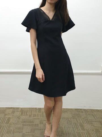 Laser Cut Collar Dress - Ferlicious