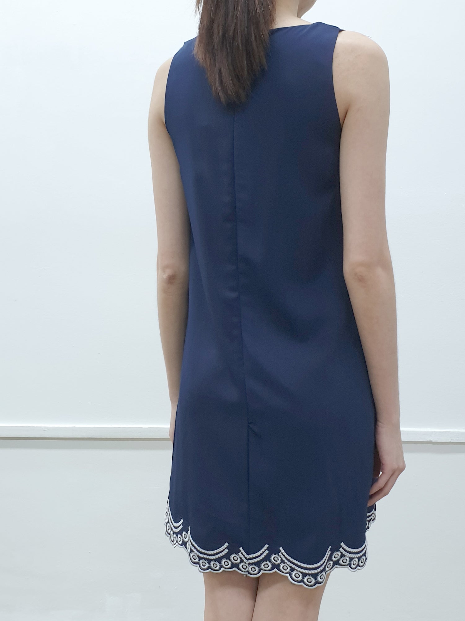 Silver Scallop Embroidery Dress - Ferlicious