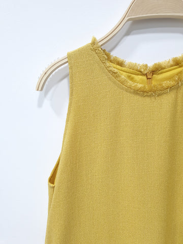 Raw Hem Tweed Shift Midi (Non-returnable) - Ferlicious