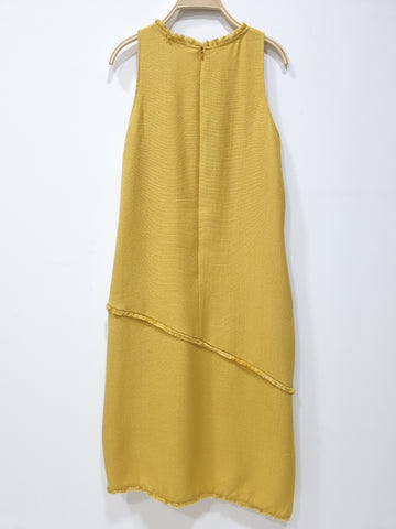 Raw Hem Tweed Shift Midi (Non-returnable) - Ferlicious