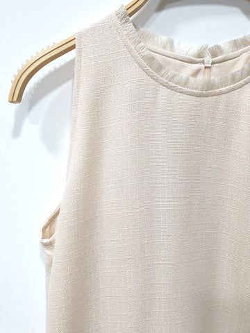 Raw Hem Tweed Shift Midi (Non-returnable) - Ferlicious
