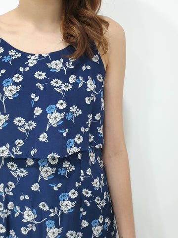 Layered Spaghetti Midi - Navy (Non-returnable) - Ferlicious