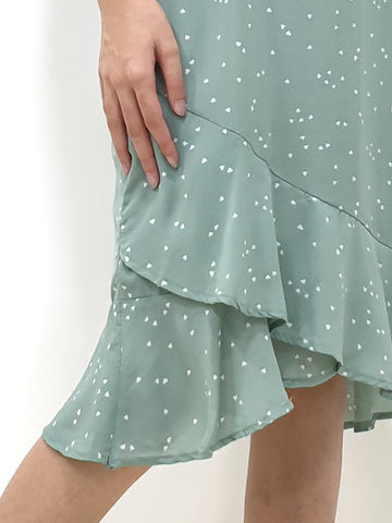 Layered Spaghetti Midi - Mint Hearts (Non-returnable) - Ferlicious