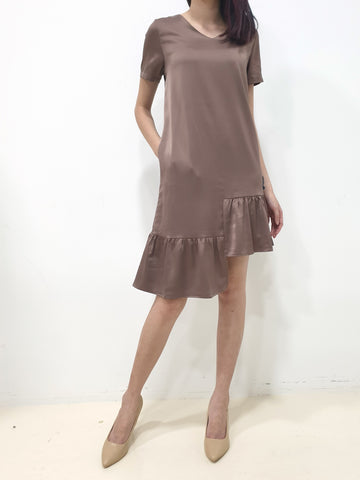 Frosty Hi Low Dress - Brown (Non-returnable) - Ferlicious