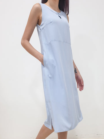 Front Button Midi Dress - Light Blue (Non-returnable) - Ferlicious