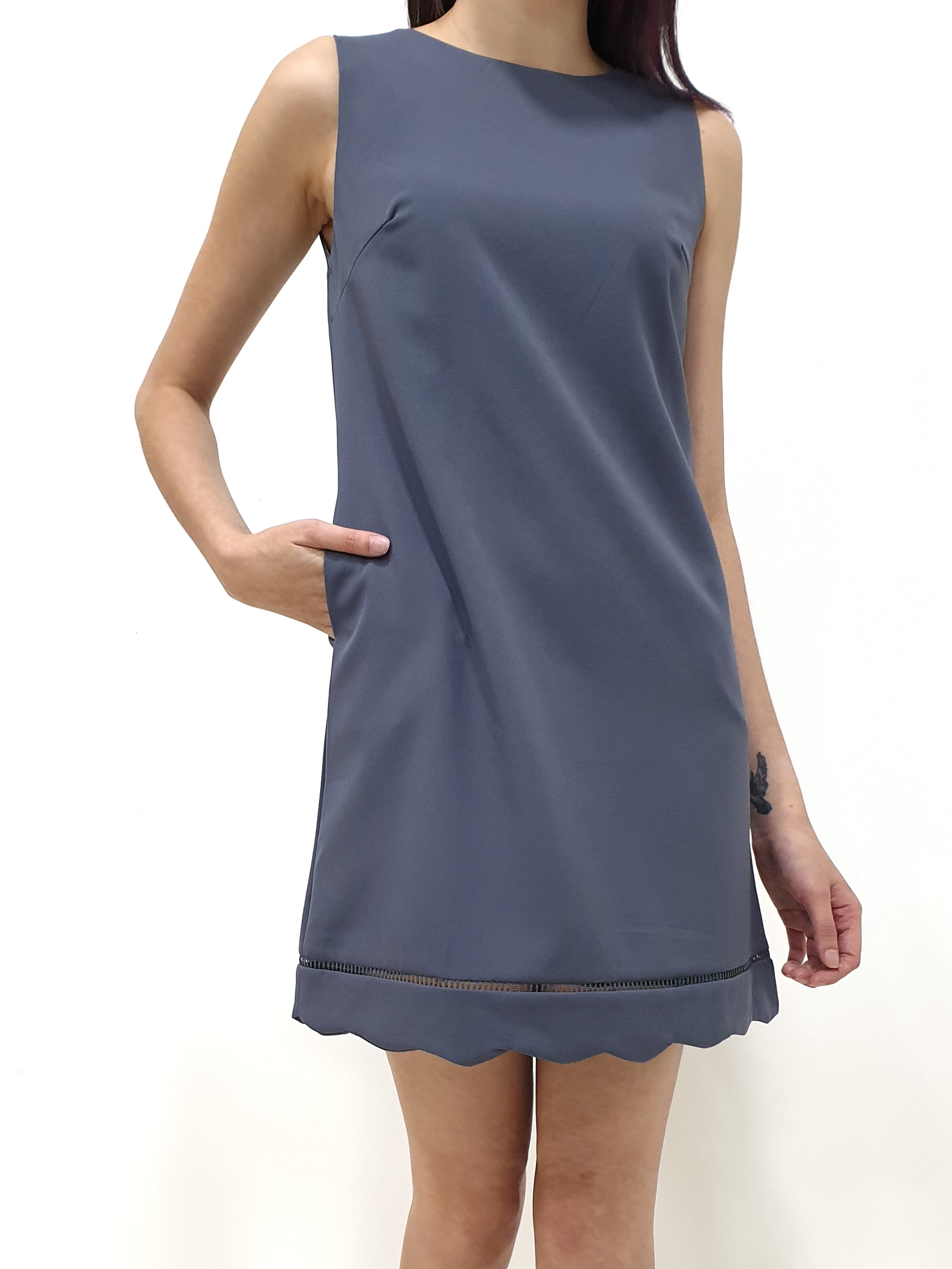 Scallop Hem Shift Dress - Ferlicious