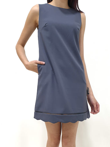 Scallop Hem Shift Dress - Ferlicious