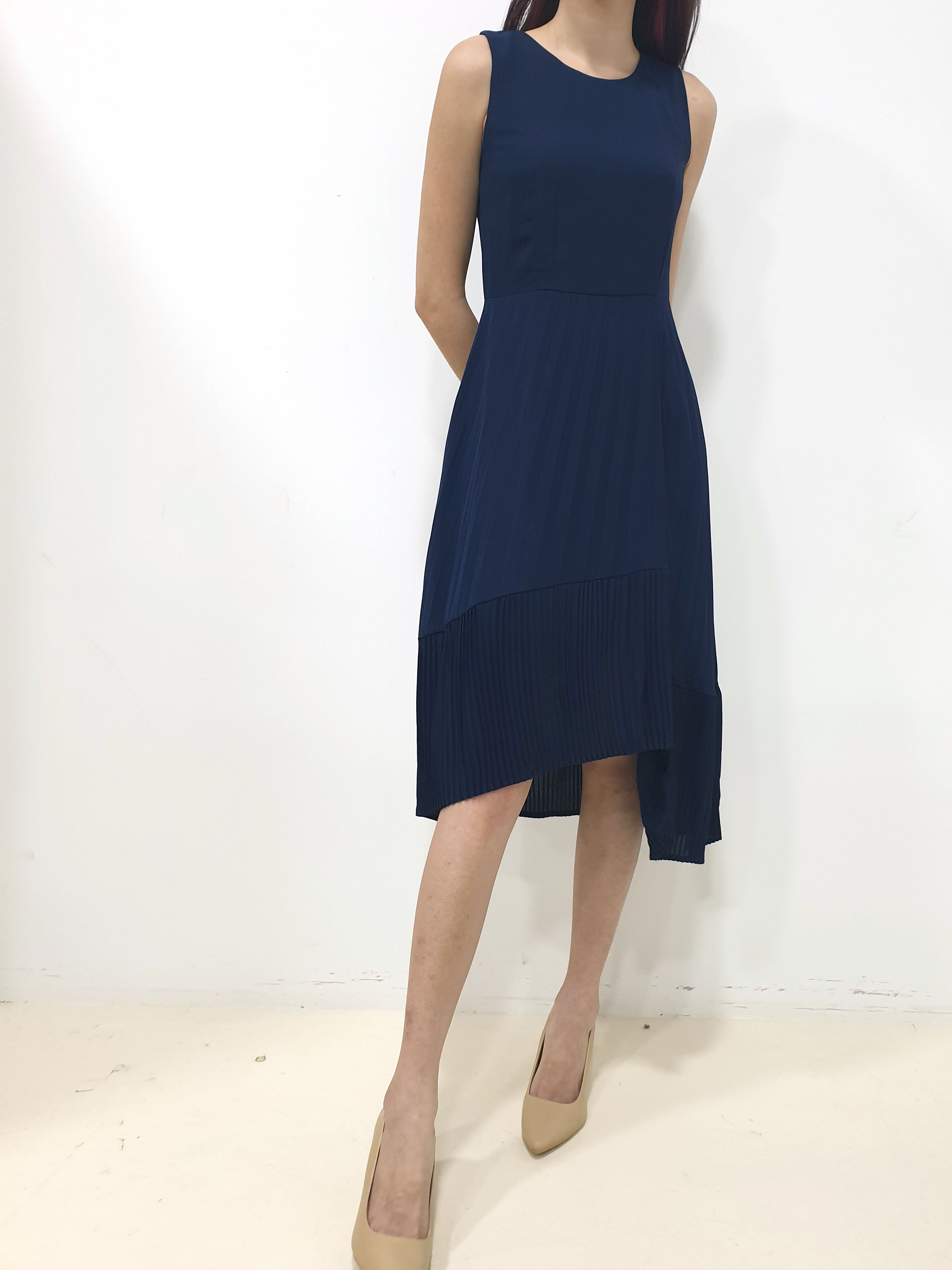 Duo Pleats Dress (Non-returnable) - Ferlicious