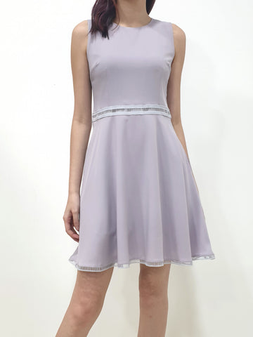 Ladder Lace Dress - Lilac Grey (Non-returnable) - Ferlicious