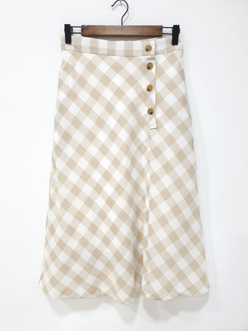 Buttons Checkered Skirt (Non-returnable) - Ferlicious