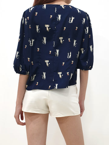 Cat Print Top (Non-returnable) - Ferlicious