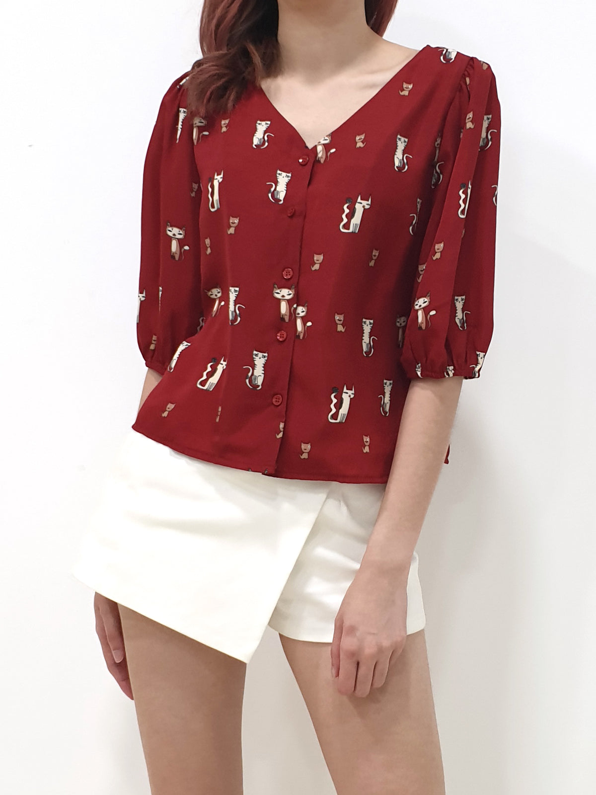 Cat Print Top (Non-returnable) - Ferlicious