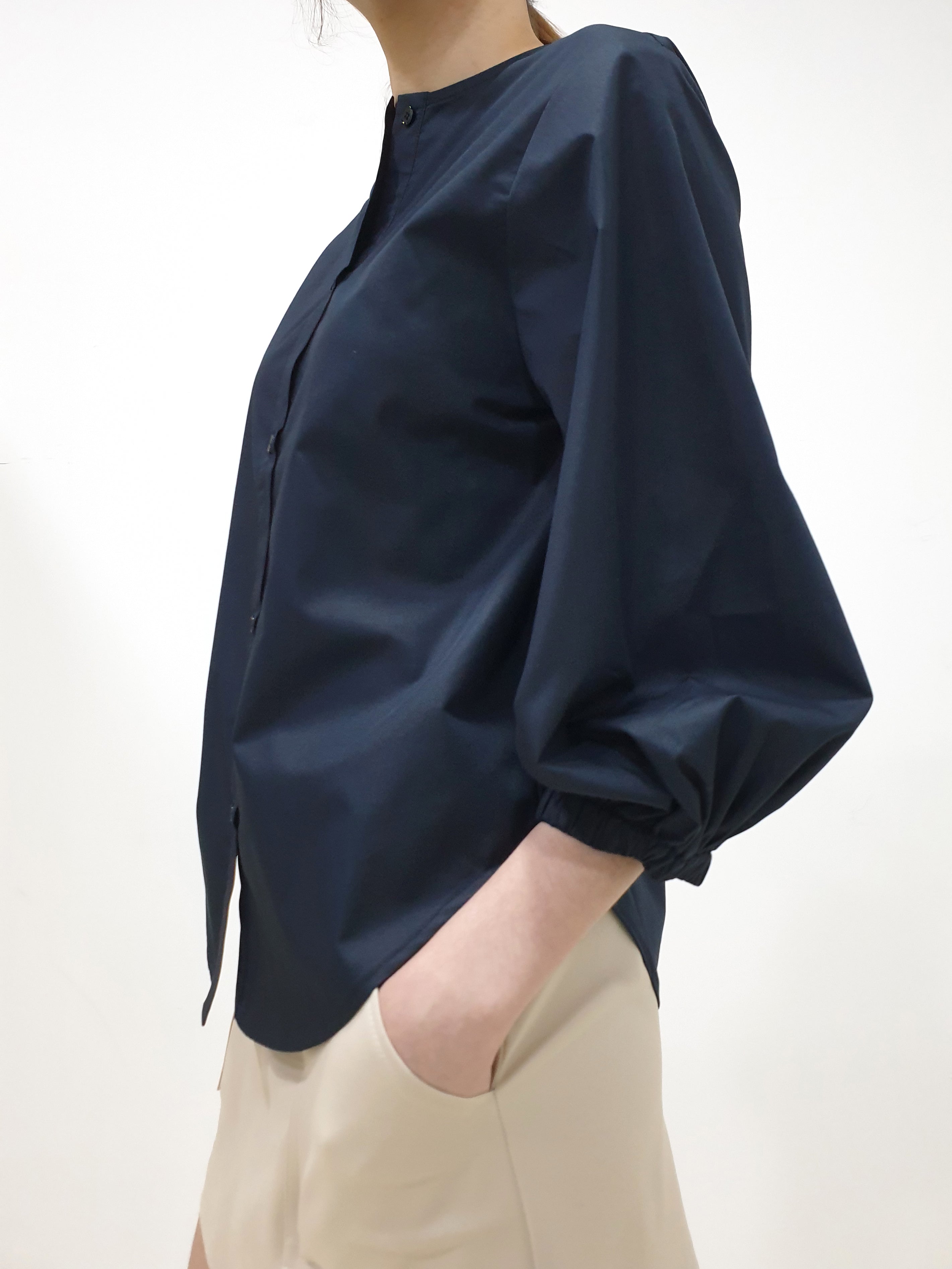 MADEBYFER Puff Sleeve Shirt - Navy